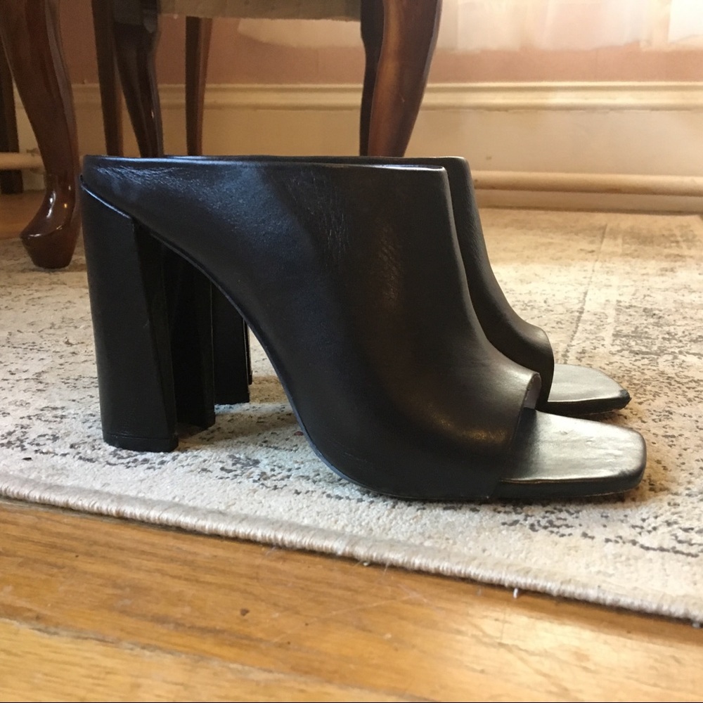Zara Basic Collection Black Heeled Mules Size 7/37